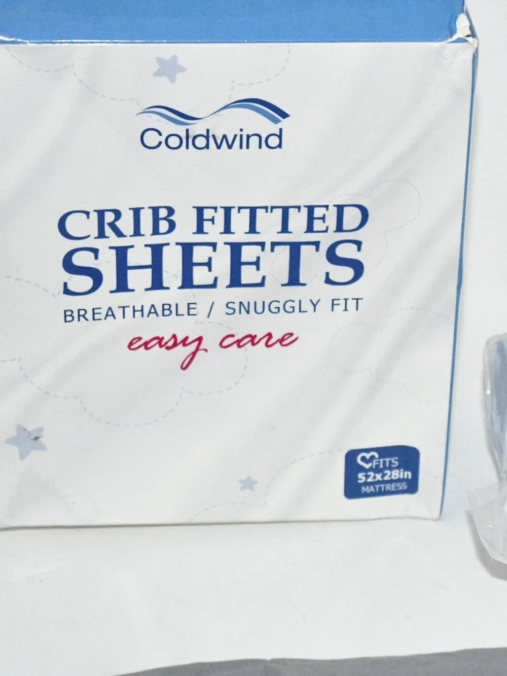 Coldwind 2 Pack Crib Sheets, Grey/ White, Standard Crib, Toddler Mattress, NWT